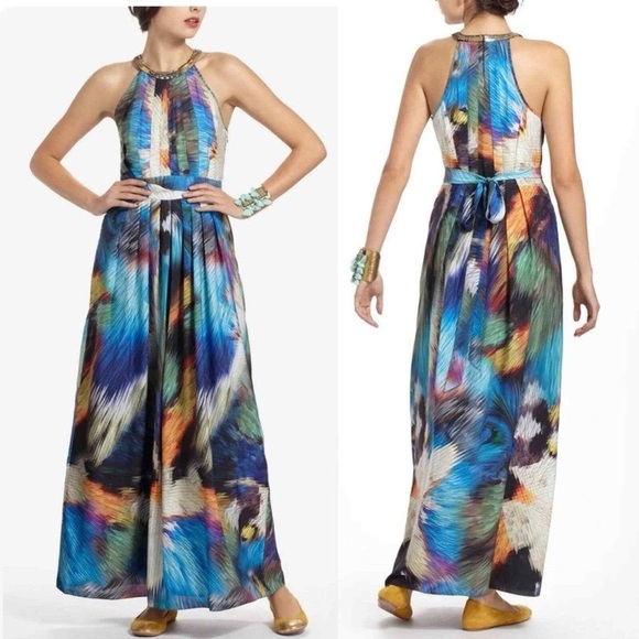 Ranna Gill for Anthropologie multicolour Tropicalia halter maxi dress - Medium - Picture 2 of 3